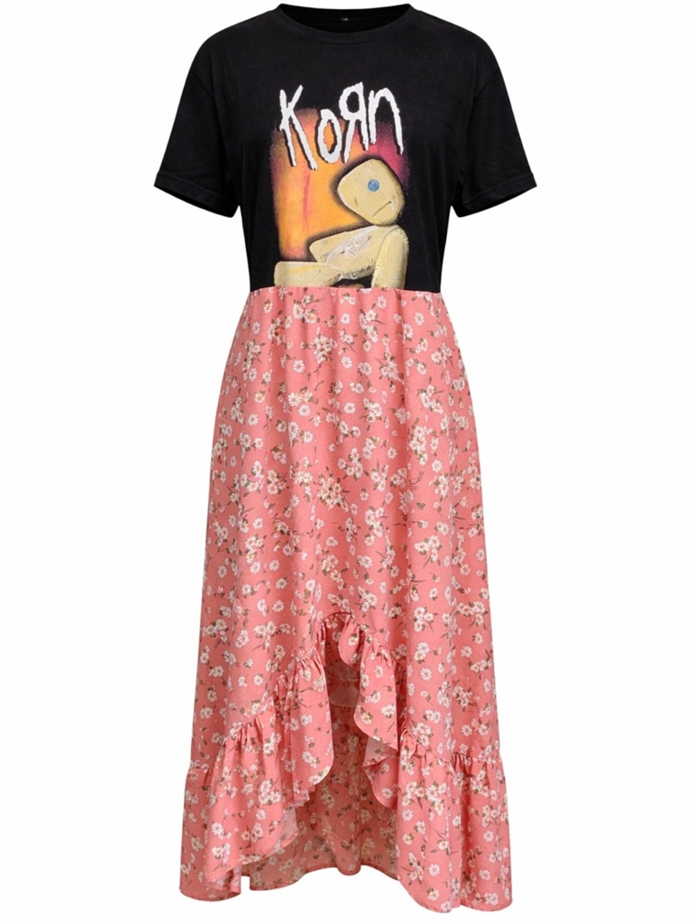 Korn Edition! Band tee to midi! Floral. 🎸The Remix Collection 🥁
